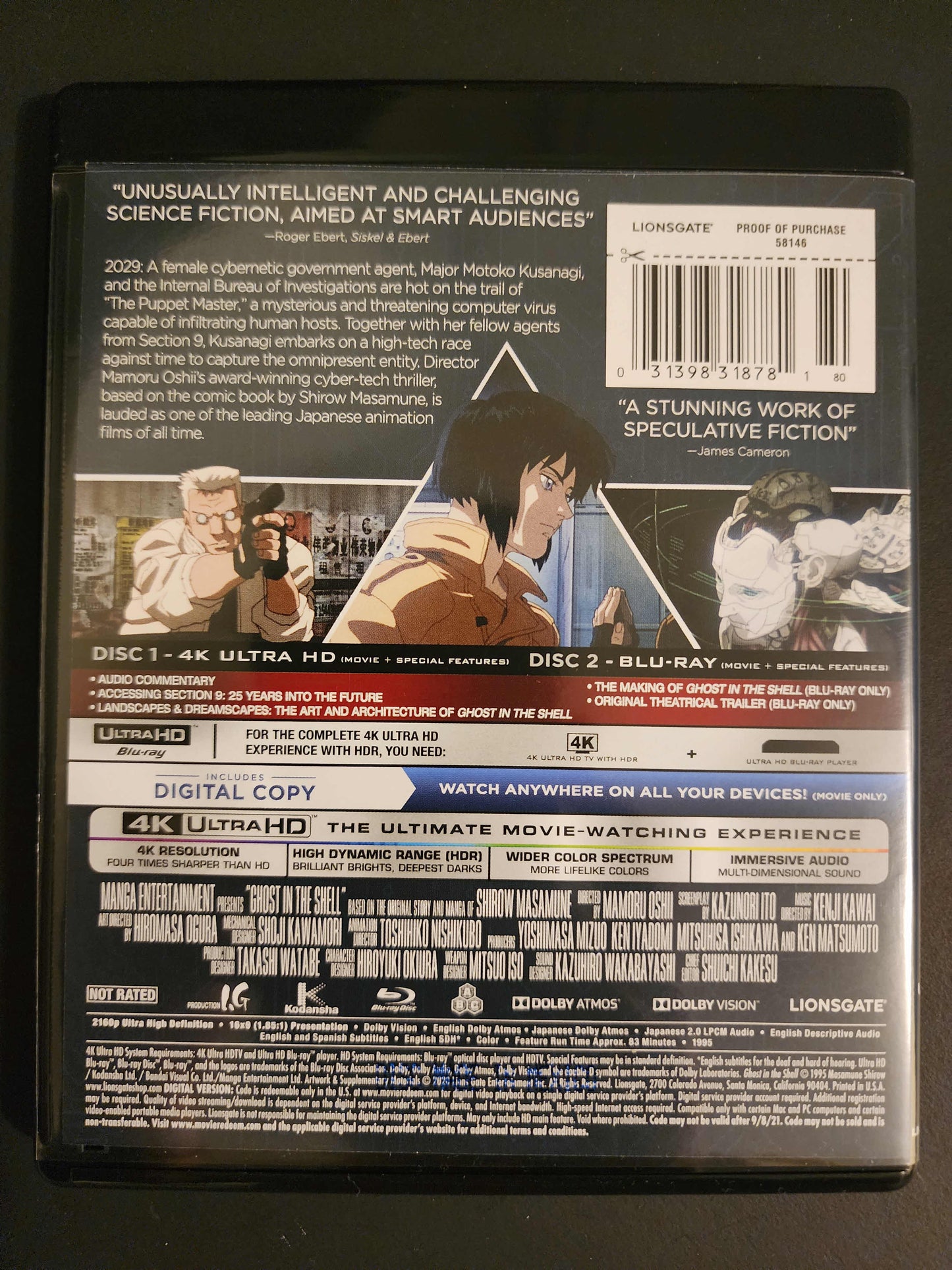 Ghost in the Shell Movie 25th Anniversary 4K + Bluray