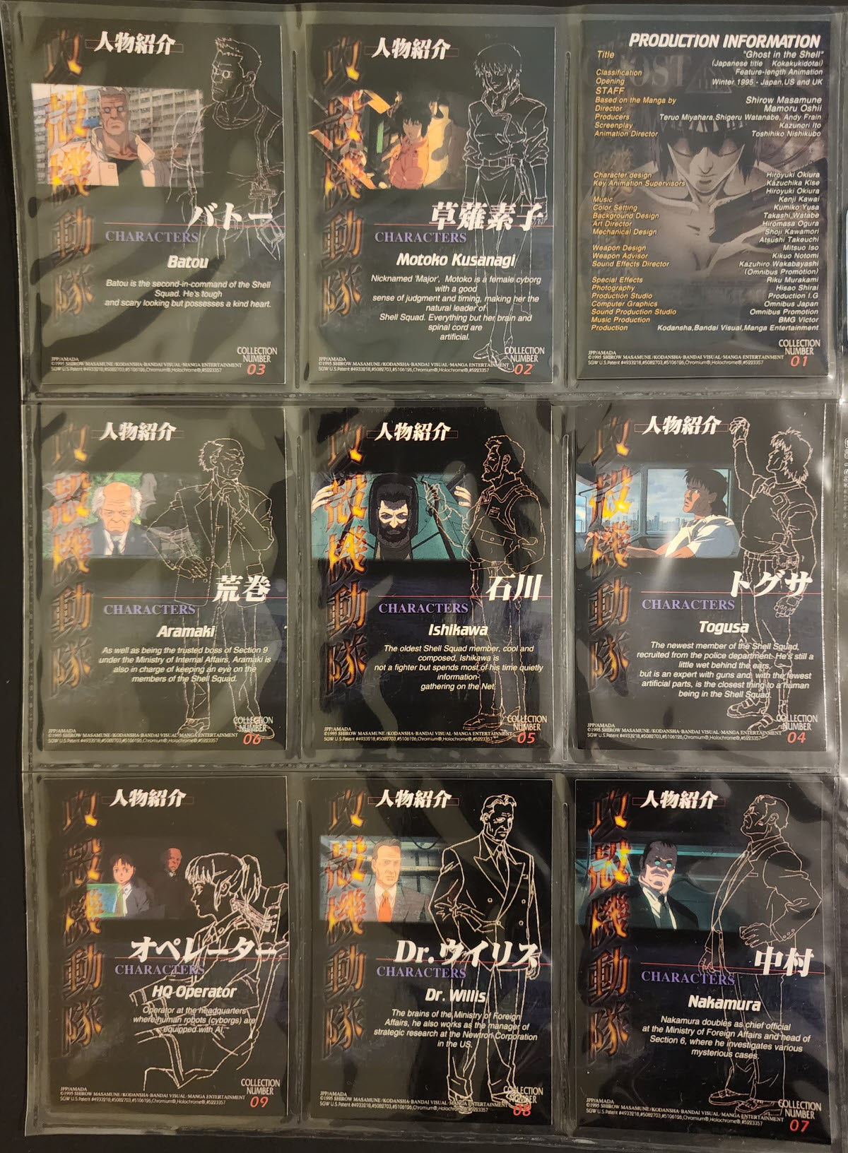 Ghost in the Shell Movie Bandai Cards